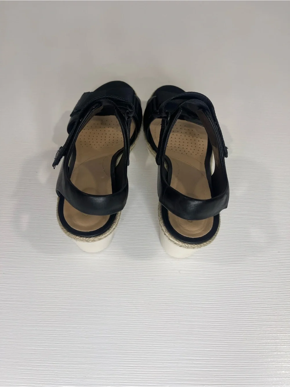 Clarks Black Wedge Sandals with Adjustable Straps - Women
